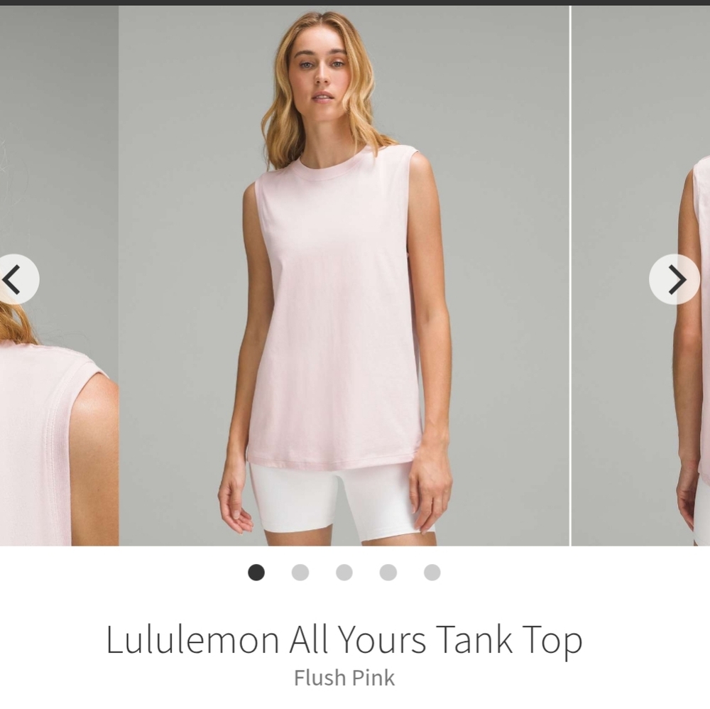 LULULEMON All Yours Muscle Sleeveless Top Womem Pink Tank Top Pima Cotton